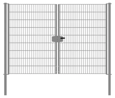 Produktbild von Drahtgittertor 2-flügelig, Durchgangslichte: 264 cm, Gesamtbreite inkl. Pfosten: 276 cm - Ausführung: verzinkt, Höhe: 183 cm