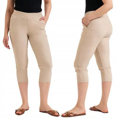 Produktbild von Damen-Caprihose mit Taschen, bequemer Bund, lässig, Sommer, MORAJ, Größe L/XL, Beige