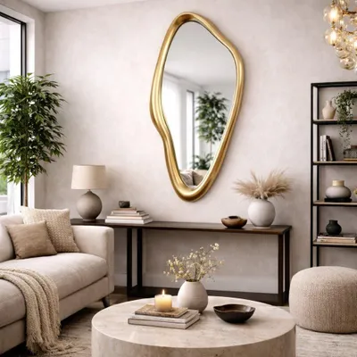Produktbild von Design Wandspiegel PRINCESS 150cm Gold variabel aufhängbar