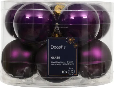 Productafbeelding van Kerstballen glas d6 cm vijg 10 st Decoris