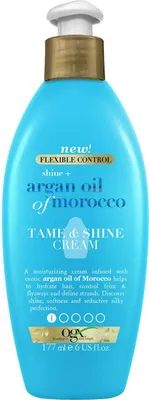 Immagine prodotto di Ogx Tame y Shine Crema Styling per capelli all'olio di argan 177ml