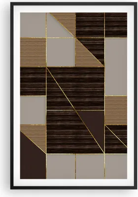Produktbild von Gerahmtes Poster - Schwarzer Rahmen - Rechtecke Quadrate Braun - 61x91,5 cm - Wand Bild - Wanddeko - Wandbilder - Kunstposter - Wandposter - Bilderrahmen - Bilder - Kunstdruck - P2BPA61x91-4610