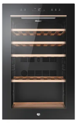 Produktbild von Haier Wine Bank 50 Serie 5 HWS49GA, Weinkühler mit Kompressor, Freistehend, 49 Flasche(n), F, Schwarz, Schwarz