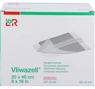 Zdjęcie produktu dla Vliwazell wysoce chłonny kompres uniwersalny sterylny 20 cm x 40 cm, 12 kompresów