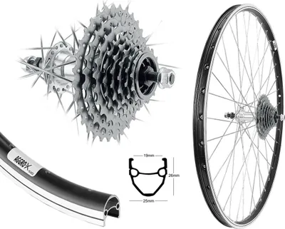 Produktbild von 28 Zoll Alu Hinterrad 19-622 Laufrad Felgenbremse inkl. 8 Fach Zahnkranz 24 Gang