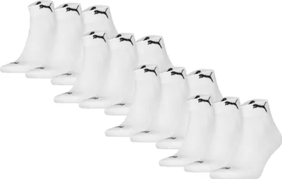 Produktbild von PUMA Uni Quartersocken, 12er Pack - Cushioned Quarter 12P, Logo, einfarbig Weiß 43-46