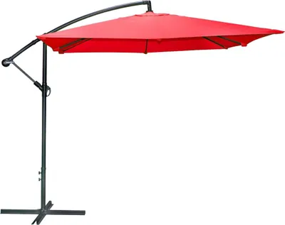 Immagine prodotto di Ombrellone a sbalzo quadrato rosso 250x250x250 cm – Tela in poliestere 180 g/m² idrorepellente