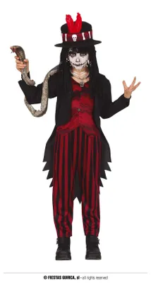 Produktbild von Voodoo Kostüm für Mädchen in Rot-Schwarz, Gr. 98-146, Größe:110/116