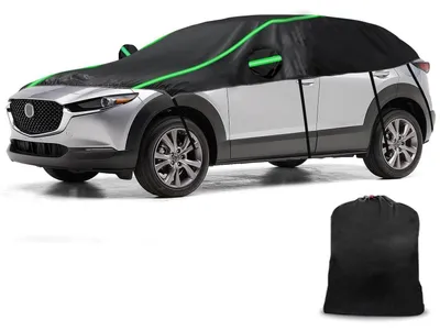 Obrázok produktu pre Polovičná garáž na auto, čierna, pre model Mazda CX-30, roky výroby 2019-2024, s krytom čelného skla