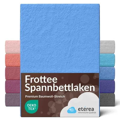 Produktbild von etérea Frottee Spannbettlaken 80% Baumwolle 20% Polyester 90x200 - 100x200 cm