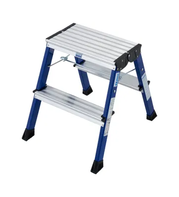 Immagine prodotto di KRAUSE MONTO „ROLLY“ Doppel-Klapptritt 2x2 Stufen Blau 0,45m