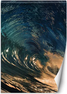 Produktbild von Vlies fototapete Welle bei Sonnenuntergang 150x210 cm Feeby Blau inkl. Kleber einfache Montage