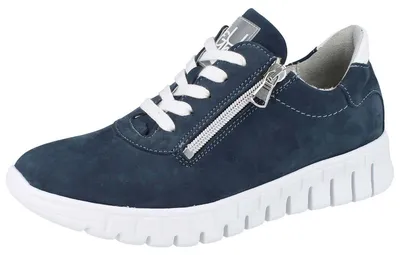 Produktbild von WALDLÄUFER H-Birdy Damen Schnürschuhe blau weiß Nubukleder - Größe: UK 4,5