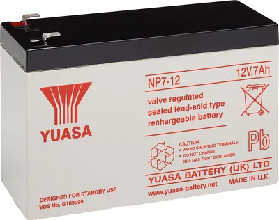 Image de Batterie au plomb Yuasa 12 V, 7,0 Ah () Batterie au plomb AKKU 12-7,0 (F250) Yuasa (NP7-12L)