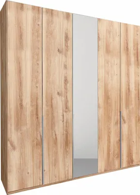 Image de Armoire à portes battantes New York avec miroir, 270 x 58 x 236 cm, chêne blanc