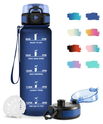 Produktbild von Trinkflasche 1L auslaufsicher mit Filter, Zeitmarkierung, kohlensäuregeeignet