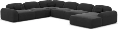 Produktbild von Strukturstoff U-Form XXL Wohnlandschaft Nuvia Schwarz Rechts