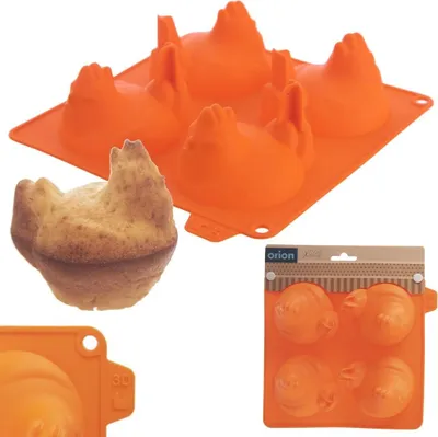 Produktbild von Orion Silikonform Form für Kekse und Pralinen Backform Pralinenform orange Huhn Küken