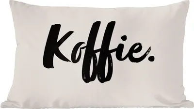 Produktbild von MuchoWow® Zierkissen Sofakissen Wohnzimmer Dekokissen 60x40 cm Kaffee - Taupe - Zitat - Kopfkissen - Polster mit Foto