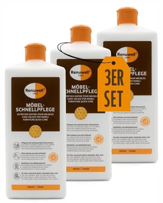 Produktbild von Renuwell Möbel-Schnellpflege Bienenwachs Holzpflegemittel 3 x 1 Liter