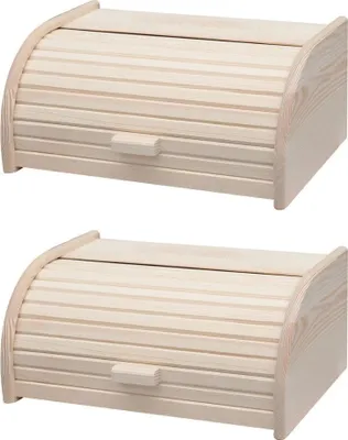 Image de Lot de 2 huches à pain en bois Fackelmann Boissellerie