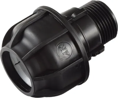 Produktbild von Agora-Tec®  PE Fitting Kupplung 32 mm x 1 Zoll AG (33,3 mm) für PE-Rohr 32 mm SCHWARZ