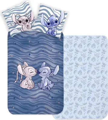 Produktbild von Disney Lilo und Stitch Baby Bettwäsche 2tlg Set 100x135 40x60 cm 100% Baumwolle