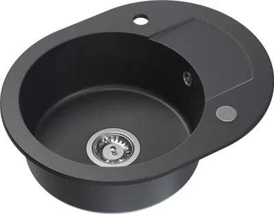 Produktbild von QUADRON Spülbecken Rund Spüle Küche Schwarz & Stahl | Größe 46 X 58,5 X 17,5