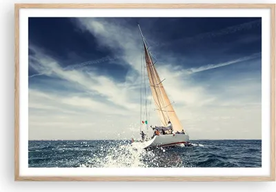 Produktbild von Gerahmtes Poster - Rahmen in heller Eiche - Segeln Yacht Reise - 91,5x61 cm - Wand Bild - Wanddeko - Wandbilder - Wandposter - Bilderrahmen - Bilder - Kunstdruck - Wandbild - P2NAA91x61-2797