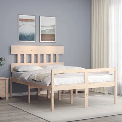Produktbild von Massivholzbett mit Kopfteil 140x190 cm , Klassische Betten Design 2024