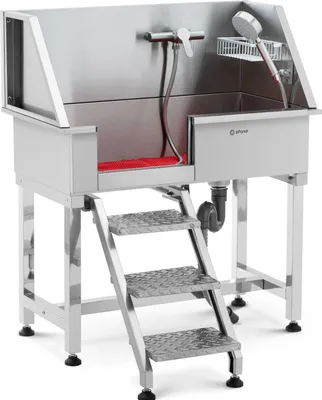 Obrázek produktu pro Expondo physa vanička pro psy – nerezová ocel – do 60 kg – se schůdky
