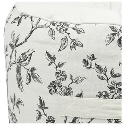 Produktbild von Fushocker zum Sitzen Blossom - Stoff - weis - D40 x H30 cm - Beistellstuhl