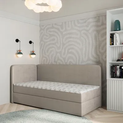 Produktbild von Masseno Boxspringbett GINA 80x200 cm Komplett-Set mit Bonell Matratze und Topper, Polsterbett mit Bettkästen -Beige, PAROS 02