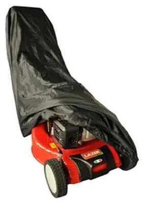 Produktbild von Abdeckhaube für Rasenmäher aus schwarzem Polyester 185 x 59 x 68 cm