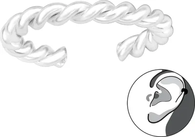 Produktbild von 925 Sterling Silber verdrehte Ohrmanschette Ear Cuff Ohrklemme