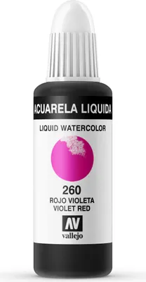 Liquid Watercolor Vallejo 33260 Violet Red 32ml Violettes Rot Aquarell Farbe