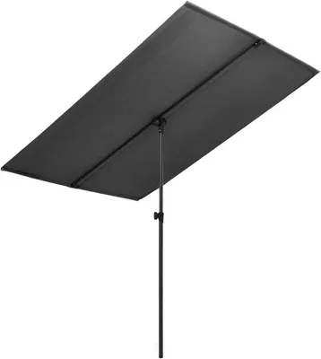 Produktbild von Sonnenschirm mit Aluminium-Mast Höhenverstellbar Ampelschirm Marktschirm Gartenschirm Balkonschirm Terrassenschirm Kurbelschirm 180 x 130 cm Anthrazit