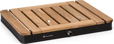 Produktbild von Blumfeldt Sumatra Teak Square, zahradní sprcha, hliník, týkové dřevo, rukojeť