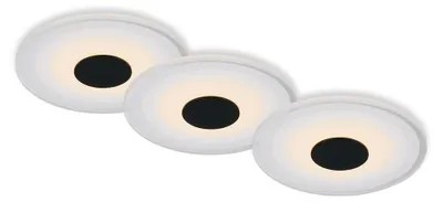 Zdjęcie produktu dla Oświetlenie wpuszczane LED Lampa łazienkowa zestaw 3 6W Ø12cm IP44 czarny Briloner
