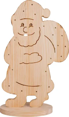 Produktbild von Näve Leuchten LED-Holz-Dekoleuchte "SANTA" groß LED-Holz-Dekoleuchte "SANTA" groß LED-Holz-Dekoleuchte "SANTA" groß, Deko im Landhaus Stil, aus Holz in natur, 37,7 x 17 x 80 cm, mit Diode – für den Außenbereich – Batteriebetrieb – Timerfunktion – Druckschalter