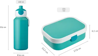 Produktbild von Mepal Campus, Brotdosenset, Kind, Mehrfarbig, Acrylnitril-Butadien-Styrol (ABS), Abbildung, Rechteckig