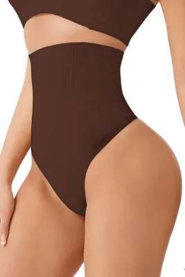 Produktbild von Chloe Tanga-Shaping-Slip – Hohe Taille – Braun – XL, Braun