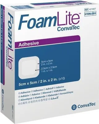 Obrázek produktu pro Foam Lite Convatec lepicí pěnový obvaz 5x5 cm 10 ks