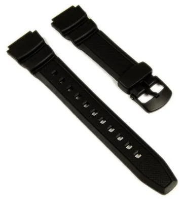Produktbild von Casio Collection Uhrenarmband 18mm | Resin schwarz W-S200H, W-S210H