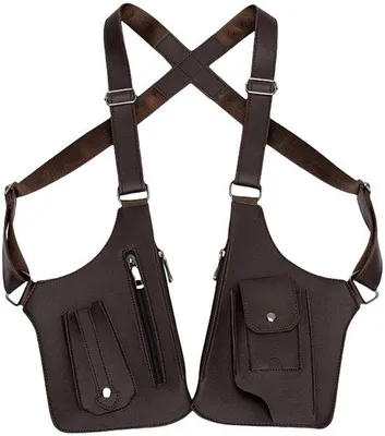 Produktbild von Taktische Outdoor-Rucksack - 2-in-1 Schulter- & Tragegurt - Kunstleder - Leichtgewicht & Reißfest - 15,5x27,5 cm - 0,38 kg - Braun