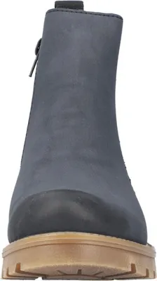 Produktbild von Rieker Damen Chelsea Boot warm gefüttert Stiefelette Stretch Blockabsatz 73250, Größe:41 EU, Farbe:Blau