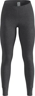 Dunkelgraue Odlo Active Warm Base Layer Tights mit engem Schnitt und elastischem Bund
