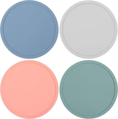 Immagine prodotto di Sottobicchieri in silicone colorati - Set da 4 - Sottobicchieri per bicchieri - Sottobicchieri in silicone antiscivolo - Sottobicchieri per bevande per bar