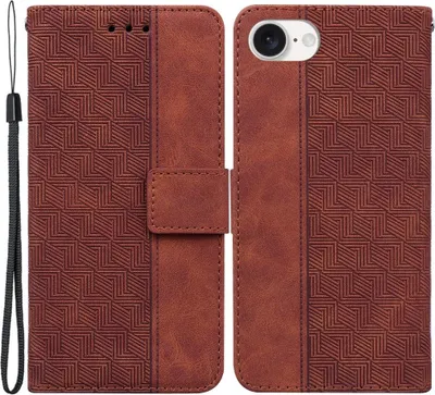 Produktbild von iPhone 16e / 17e Hülle - Coverup Geometric Klapphülle - Braun