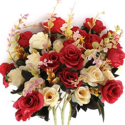 Produktbild von Kunstblumen Dekoration rot Blütenstrauß